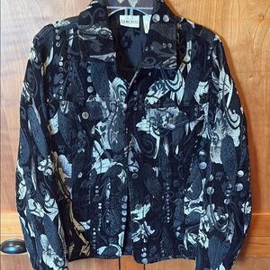 Chico's Black and White Patterned Women's Jacket